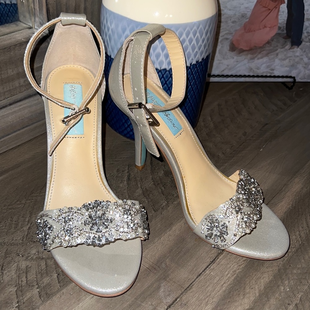 Blue by Betsey Johnson Silver Heels